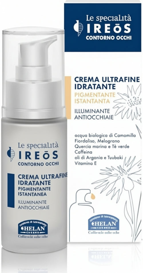 Helan, IREOS, Crema Contorno Occhi Illuminante e Idratante, Contorno Occhi Occhiaie Levigante con Caffeina e Vitamina E, Crema Idratante Siero Contorno Occhi per Skincare Effetto Fresco Antiage, 30 ml