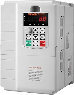 VEVOR VFD 10HP 7.5KW 34A Single Phase Input 220V-240V to Three-Phase Output 220V-240V Frequency Converter 0-400Hz to Control AC Motor Speed