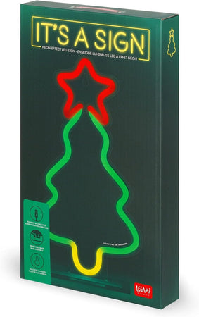 Legami Insegna Luminosa Led a Effetto Neon, Decorazione, For Indoor Use Only, Tema Xmas Tree