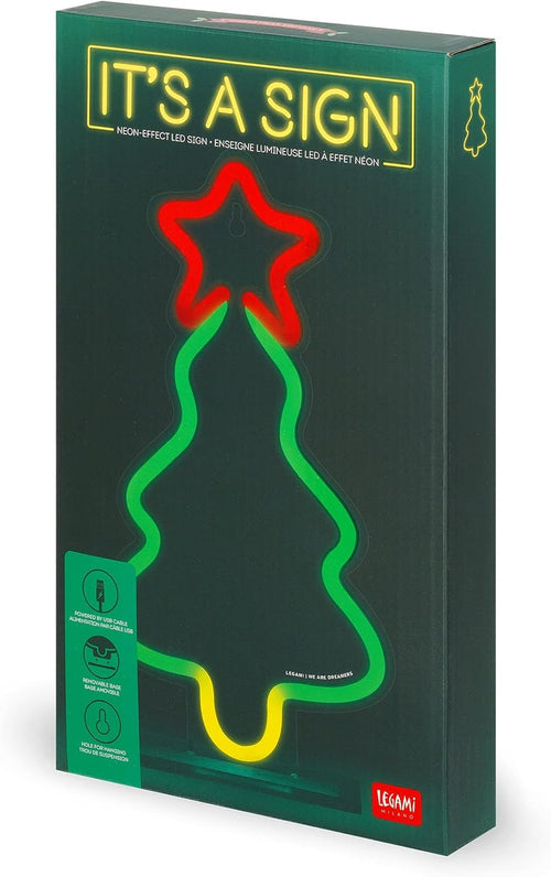 Legami Insegna Luminosa Led a Effetto Neon, Decorazione, For Indoor Use Only, Tema Xmas Tree