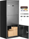 VEVOR Parcel Letter Box 1198 x 500 x 360 mm, Parcel Box with Lock, Galvanised Steel Parcel Letter Box with Anti-Theft Design, Packing Station for Home and Office, Black