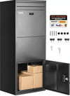 VEVOR Parcel Letter Box 1198 x 500 x 360 mm, Parcel Box with Lock, Galvanised Steel Parcel Letter Box with Anti-Theft Design, Packing Station for Home and Office, Black