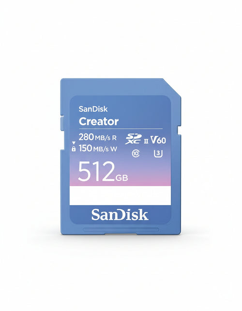 SanDisk Creator SD-UHS-II 512GB Memory Card for DSLR and Mirrorless Cameras, 6K Video, V60, UHS-II, 280MB/s Read, RescuePRO Deluxe, Adobe Creative Cloud