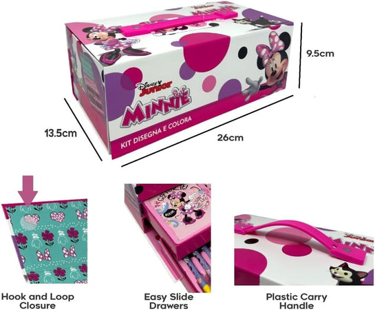 Valigetta Disney minnie set 52 pezzi di colori e cancelleria i kit disegno e pittura