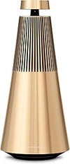 Bang & Olufsen Beosound 2 (3rd Gen) - Elegant and Powerful WiFi Home Speaker with 360 Degree Room-Filling Sound, Standing or Shelf Speaker Made of High-Quality Aluminium - Gold Tone
