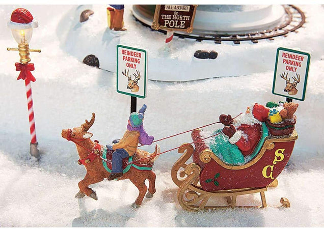 Lampioni di Babbo Natale decorazione per villaggio natalizio h 10 cm Set di 4 pezzi