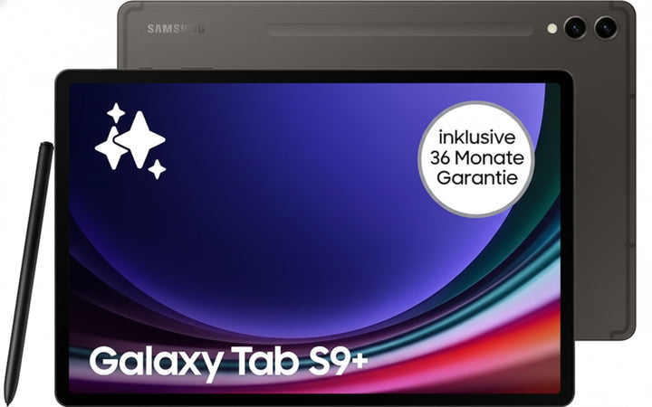 Samsung Galaxy Tab S9+ Android Tablet, 5G, 512 GB / 12 GB RAM, MicroSD Card Slot, incl. S Pen, Simlock-free without contract, graphite -