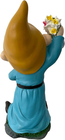 Sette nani in poliresina da giardino nanetti di Biancaneve per aiuola h 28 cm