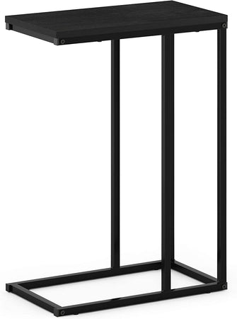 Tavolino laterale da divano in metallo con piano in legno h 58 cm