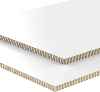 Pannello di legno compensato,spessore 18 mm tagliato a misura - antigraffio, antiurto, resistente allo sporco e idrorepellente per il rivestimento melamminico sopra e sotto - colore: bianco (120x40)