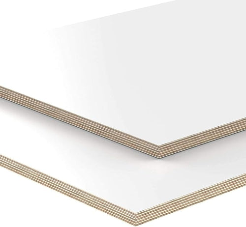 Pannello di legno compensato,spessore 18 mm tagliato a misura - antigraffio, antiurto, resistente allo sporco e idrorepellente per il rivestimento melamminico sopra e sotto - colore: bianco (90x40)