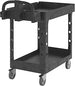 Rubbermaid Commercial Small Lipped Shelf Heavy Utility Cart - Black
