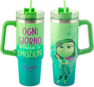 Mug termico in acciaio inox 18/10 con cannuccia inside out disgusto lt 0,9.H&H