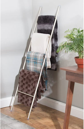 Scala decorativa in acciaio verniciato porta asciugamani da bagno h 154 cm
