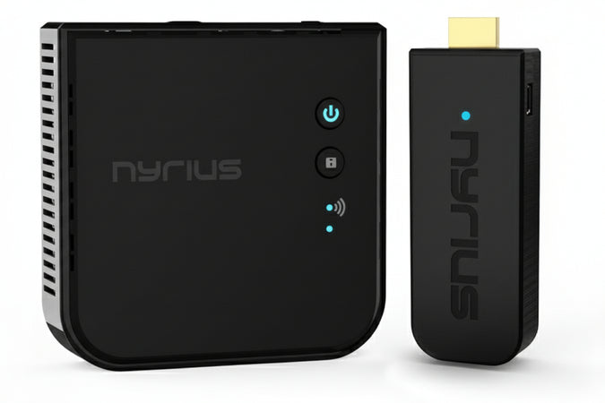 Nyrius Aries PRO Digital Wireless HDMI Transmitter And Receiver System for Laptops, HD 1080p 3D Video (NPCS550)