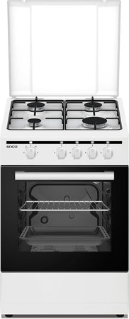 Cucina a gas a 4 fuochi- 49 litri - 50x55 cm - bianca - SOGO