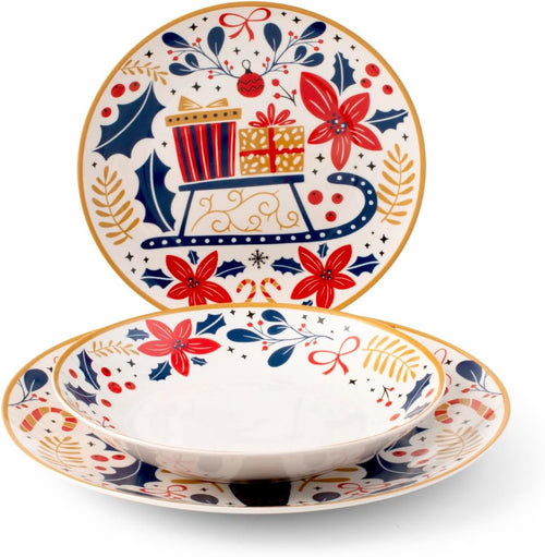 Servizio 18 pezzi tavola jolly in new bone china decorato coupeH&H