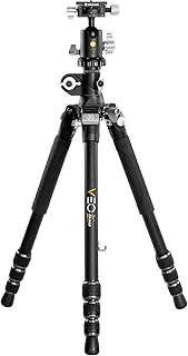 VANGUARD VEO3T+ 264AB - Treppiede da viaggio, macrosta e monopiede in alluminio, con testa a sfera, adattatore multi mouse, punte e borsa per treppiede