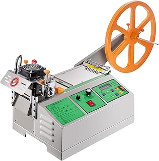 VEVOR Automatic Webbing Cutting Machine, Hot & Cold Belt Cutter with Adjustable Temperature and LCD Display, Zipper Tape Cutter for Nylon Straps, Rubber Bands, Shoelaces