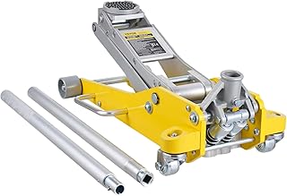 VEVOR Hydraulic Trolley Jack with Low Profile 3 Tonne Heavy Duty Aluminium Hydraulic Trolley Jack with Double Piston Quick Lift Pump, Yellow 93-465 mm