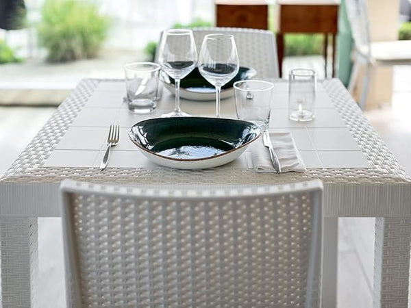 Sedia in Polipropilene  "Phoenix" effetto rattan per interno e esterno, adatto per bar e strutture