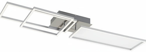 Briloner Leuchten, lampada da soffitto dimmerabile, funzione Memory, 2 moduli LED girevoli, 43,8 watt, 3.300 lumen, 3.000 Kelvin, crom, Alluminio Cromato