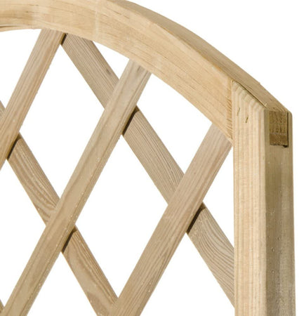 Pannello grigliato "Lasa" Onda in legno di pino naturale con barriera per recinzioni giardino e terrazzo