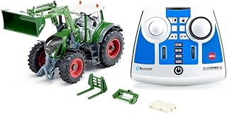 Siku 6796 - Trattore Fendt 933 Vario con caricatore, in metallo e plastica, 1:32, telecomandato, incl. telecomando Bluetooth e accessori, controllo tramite App
