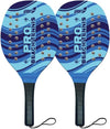 Racchetta da Beach Tennis Pro Sport con Pallina, Design Blu Ondulato, Impugnatura Ergonomica