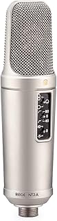 Rode NT2-A Complete Bundle, Microfono a Condensatore, Doppio Diaframma Largo da 1, Risposta Polare Cardioide/Omni/Figura 8, Comprende SM6, Argento