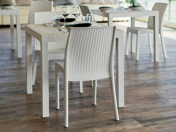 Sedia in Polipropilene  "Phoenix" effetto rattan per interno e esterno, adatto per bar e strutture