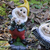 Sette nani in poliresina da giardino nanetti di Biancaneve per aiuola h 28 cm