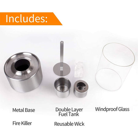 Lampada a Bioetanolo da Tavolo "Marsiglia" in Acciaio per arredamento Bar e Ristoranti