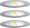 Paulmann 94752 Plug & Shine LED Bodeneinbauleuchte Floor Smart Home Zigbee 3erSet rund IP67 3x2W 3x65lm dimmbar 70mm Edelstahl RGBW seewasserresistent