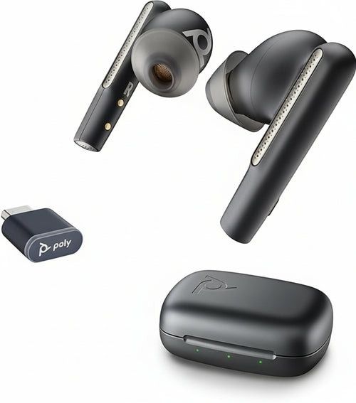 Poly Voyager Free 60 UC Cordless Earplugs (Plantronics) - Noise Cancelling Microphones - Active Noise Cancelling (ANC) - Portable Charging Case - Compatible with iPhone, Android, PC/Mac, Zoom and