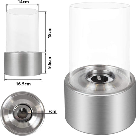 Lampada a Bioetanolo da Tavolo "Marsiglia" in Acciaio per arredamento Bar e Ristoranti