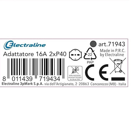 ELECTRALINE - ADATT. SALVASPAZIO 2P UNIVERSALI NERO