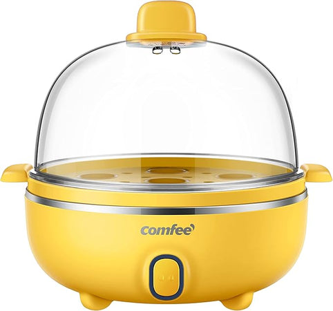 COMFEE' - CUOCIUOVA MZ-ZG16E101A2, 7 Uova, Capacità 0.3L, Giallo