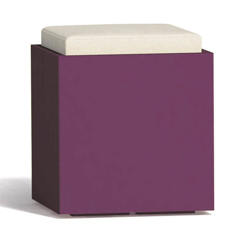 Poltroncina Comfy Square pouf in resina con cuscino alto confortevole Made in Italy