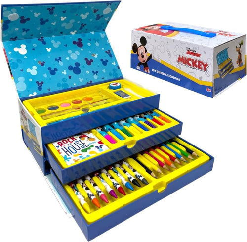 Valigetta Disney topolino set 52 pezzi di colori e cancelleria i kit disegno e pittura