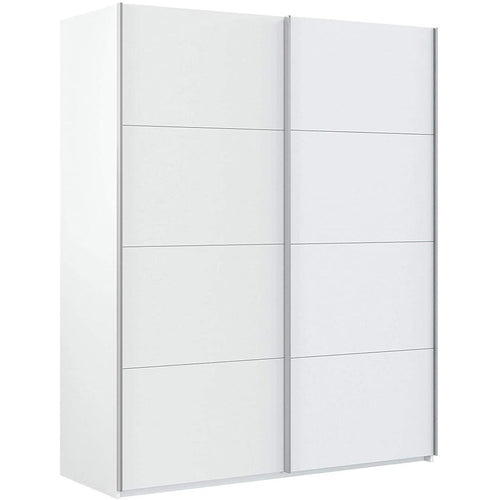 Armadio in legno con 2 ante scorrevoli bianco laccato h 220 cm Made in Italy