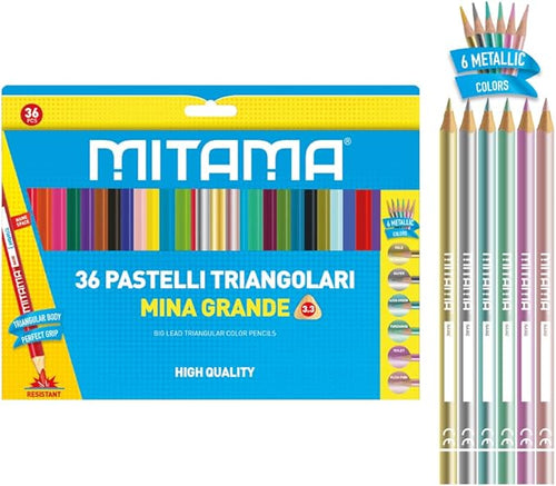 MITAMA - 36 PASTELLI TRIANGOLARI MINA GRANDE