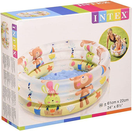 Piscina gonfiabile Baby Pool 3 Anelli, 61 x 22 cm, per bambini da balcone e spiaggia