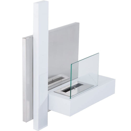 Camino a Bioetanolo da parete Vienna in Acciaio da 3,5 Kw arredamento Moderno