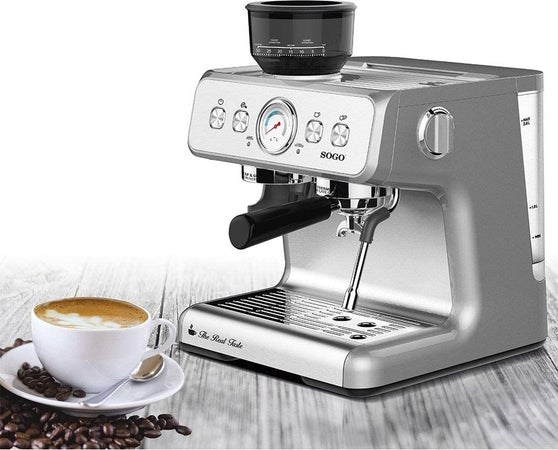 SOGO Caffettiera espresso professionale con macina caffè 1550W 2.8L 30impostazioni macinatura  + accessori