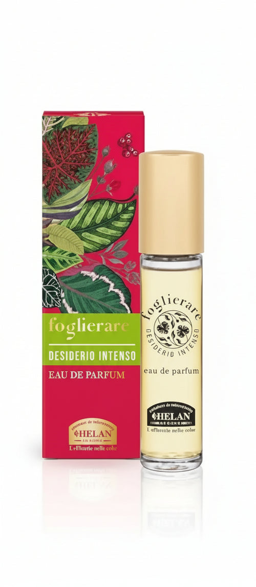 Helan, Foglierare, Desiderio Intenso - Profumo Donna dalla Fragranza Gourmand, Eau de Parfum Orientale dalle Note di Pesca, Fiori d'Iris e Patchouli, con Vaniglia e Ambra - Profumi Donna Esotici, 10ml