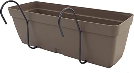 Vaso rettangolare ''Nara kit" in plastica 100% riciclata per fiori e piante da giardino