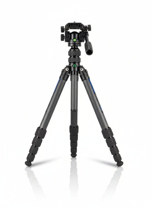 Leofoto - Ranger - Treppiede in carbonio con base di livellamento - Gambe regolabili in 3 angoli - Ideale per Lavori Panoramici e Videografi - LS-365CEX