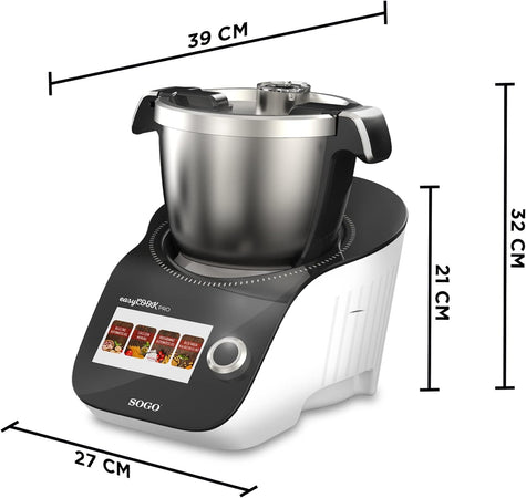 SOGO Robot da cucina con touch screen / 3,5L/  controllo touch / 120 ricette integrate +12 accessori inclusi