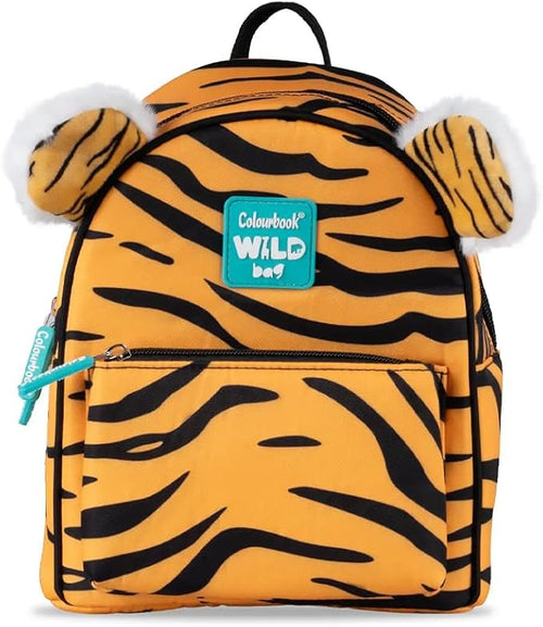 Mini Zaino Wild Bag Tigre Colourbook Wild - Zaino Asilo, Zainetto Bimbi,Spallacci Regolabili, Cintura Toracica 20x24x11 cm